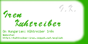 iren kuhtreiber business card